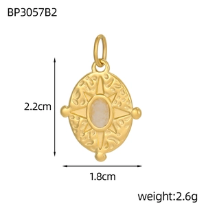 Detail of bohemian sunburst pendant with dimensions 2.2cm height and 1.8cm width