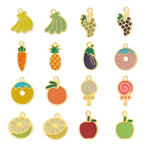 Stainless Steel Fruit Vegetable Candy Enamel Charms For DIY Jewelry Making Y2K Sweet Lollipop Banana Grape Pendant Accessory