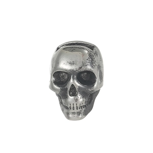 Vintage stainless steel skull pendant with gothic metal texture for DIY jewelry making