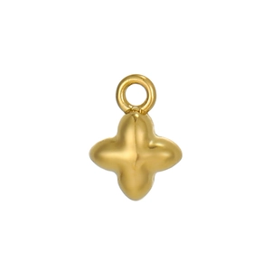 Detailed view of a gold vacuum-plated stainless steel star pendant with matte finish