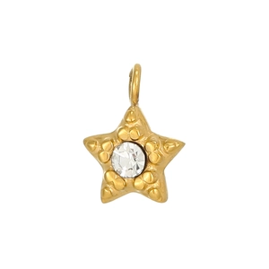Goldener Sternanhänger mit Gravur und Zirkonia für die DIY-Schmuckherstellung