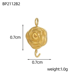 Detail of 0.7cm matte golden sunflower pendant for DIY necklaces and jewelry making