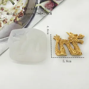 Detail of dragon silicone mold showing 1cm thickness and golden textured finish