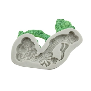Chinese Ruyi silicone mold with traditional cloud patterns for DIY cake decorations