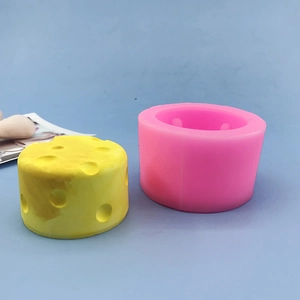 3D Round Cheese Silicone Mold For DIY Handmade Candle Soap Plaster Cake Fondant Crafting Heat Resistant Baking Tool