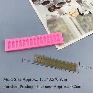 Pink silicone fence fondant mold and golden cake border decor for baking decoration