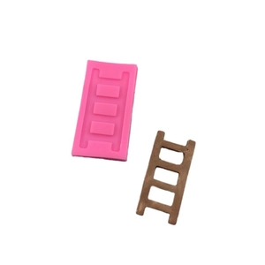 Pink silicone fondant mold for baking 3D ladder shaped chocolate and clay decorations