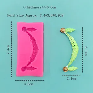 Silicone cake mold for tassel fringe textures and DIY resin leaf fondant decorations