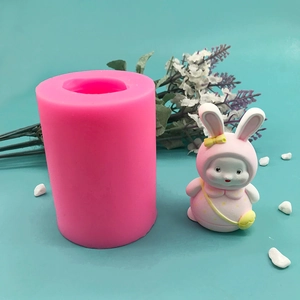 3D Stereoscopic Backpack Rabbit Silicone Mold For DIY Cake Chocolate Baking Decor Plaster Rabbit Ornament Craft Mold