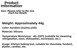Especificaciones molde de silicona hojas para chocolate fondant con rango de -40 a 230C
