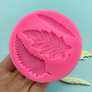 Molde redondo de silicona rosa para hojas de fondant DIY y decoración de pasteles
