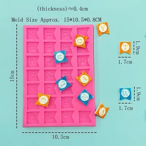 Pink silicone alphabet flag mold for DIY cake decorating and chocolate fondant baking