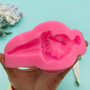 Pink silicone ballerina mold for fondant chocolate cake decoration and soap making