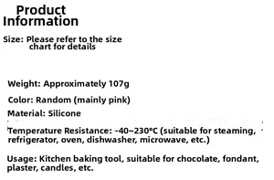 Silicone succulent lotus mold specifications with temperature range -40 to 230 degrees