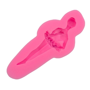 Pink ballerina silicone mold for cake fondant and chocolate baking decoration
