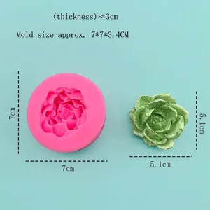 3D succulent lotus silicone mold for DIY flower soaps and chocolate mousse desserts