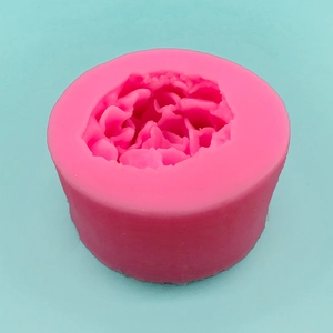 3D succulent lotus silicone mold for DIY flower soaps and candles on light blue background