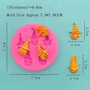 Halloween pumpkin with wizard hat silicone mold for DIY cake and chocolate decoration