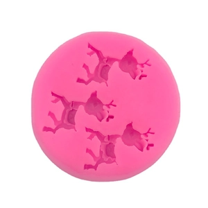 Pink silicone deer mold for DIY cake fondant and chocolate decorating projects