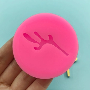Pink silicone elk antler mold for DIY chocolate and cake fondant baking tools