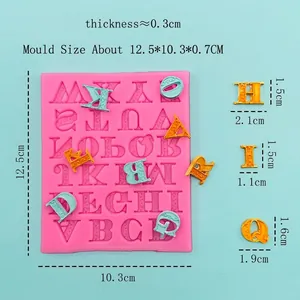 Pink silicone mold for uppercase alphabet fondant cake decorating with size dimensions