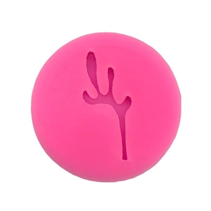 Pink silicone moose antler mold for DIY chocolate fondant and cake baking decoration