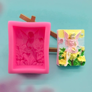 DIY Angel Girl Flower 3D Relief Silicone Mold For Handmade Soap Cake Decoration Plaster Craft Ornament Making Tool
