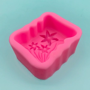 Pink narcissus flower silicone mold for DIY handmade soap plaster and scented candles