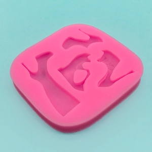Pink silicone mold for high heel shoes and boots, ideal for chocolate or resin art