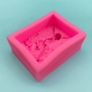 Pink 3D angel girl flower silicone mold for DIY handmade soap and resin cake crafting