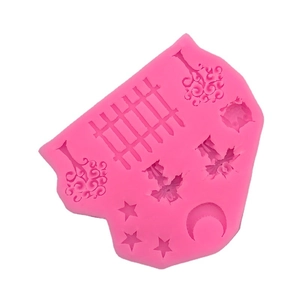 Star moon and fence silicone mold for DIY cake decoration and chocolate fondant