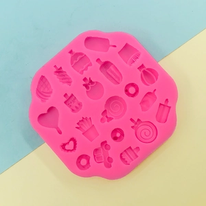 Silikonform in Rosa mit 20 Mini-Dessert-Formen für DIY-Siegellackperlen und Handwerk
