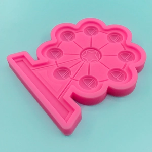 Moule en silicone rose en forme de grande roue pour chocolat fondant et loisirs créatifs