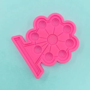 Moule détaillé en silicone rose en forme de grande roue pour chocolat et résine DIY