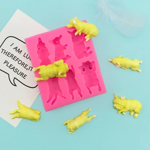 Puppy Dog Shape Silicone Mold For DIY Chocolate Fondant Cake Decoration Sleeping Dog Baking Tool Silicone Mold