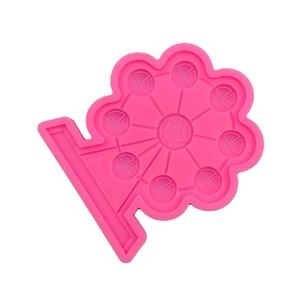 Moule en silicone rose en forme de grande roue avec étoile pour pâtisserie DIY