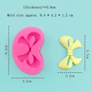 Bow tie silicone mold for DIY cake decorating and chocolate baking with dimensions