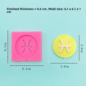 Pisces zodiac silicone mold for DIY chocolate and cake fondant decoration