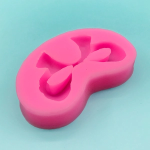 Pink silicone bow shape mold for DIY chocolate fondant cake and baking decoration tools