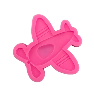 Pink cartoon airplane silicone mold for fondant cakes and DIY chocolate baking projects