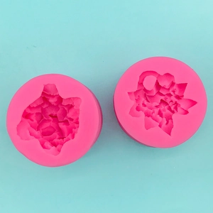 Detailed view of pink hydrangea silicone molds for DIY scented plaster and resin crafts