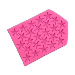 Pink silicone star mold for DIY uppercase English alphabet chocolate cake decorations