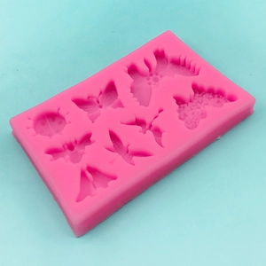Pink silicone insect mold for butterfly and ladybug fondant cake or chocolate crafts