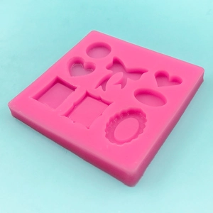 Silicone DIY mold with hearts and bows for cake decoration and chocolate making