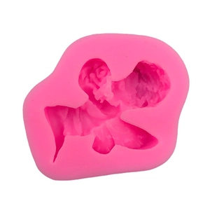 Pink silicone angel mold for DIY soap making and handmade aromatherapy candles