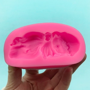Rosa 3D Silikonform schlafender Babyengel für DIY Seifen und Fondant Tortendekoration