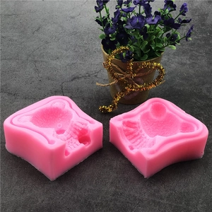 Set of 2 pink 3D teddy bear silicone molds for candle making and cake decorating