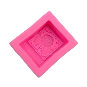 3D Sunflower silicone mold with Life is Good text for handmade soap and resin crafts