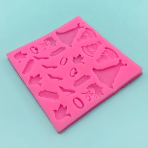 Rosa Silikonform mit High Heels und Kleidern für DIY Kuchendekoration und Fondant