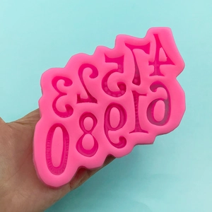 Pink silicone number mold 0-9 for cake decorating, fondant and DIY chocolate baking